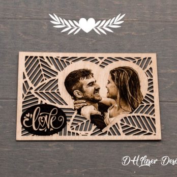 Carte cadeau amoureux / couple avec gravure photo