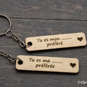 Texte à compléter, Porte clé personnalisable en bois, tu es mon/ma…