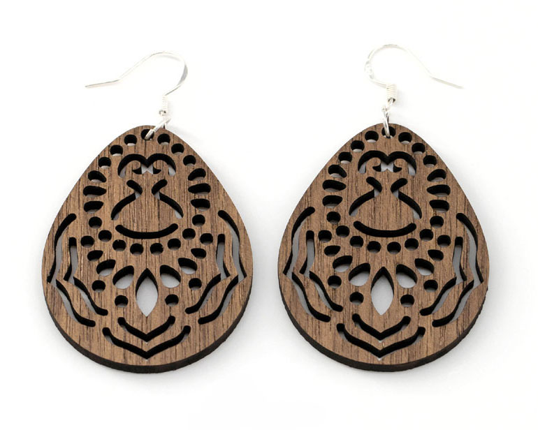 Boucle d'oreille en bois