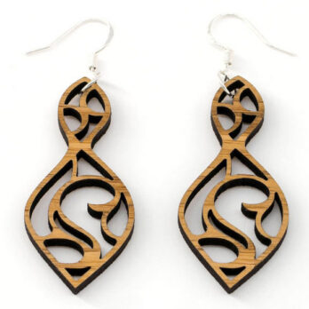 Boucles d&rsquo;oreilles en bois, Deneb