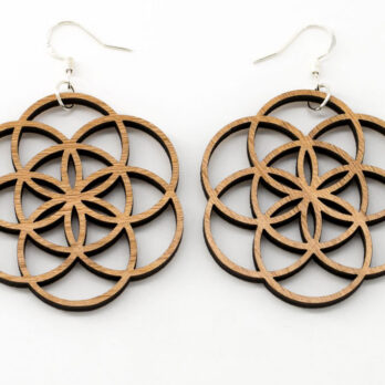 Boucles d&rsquo;oreilles en bois, Graine de vie